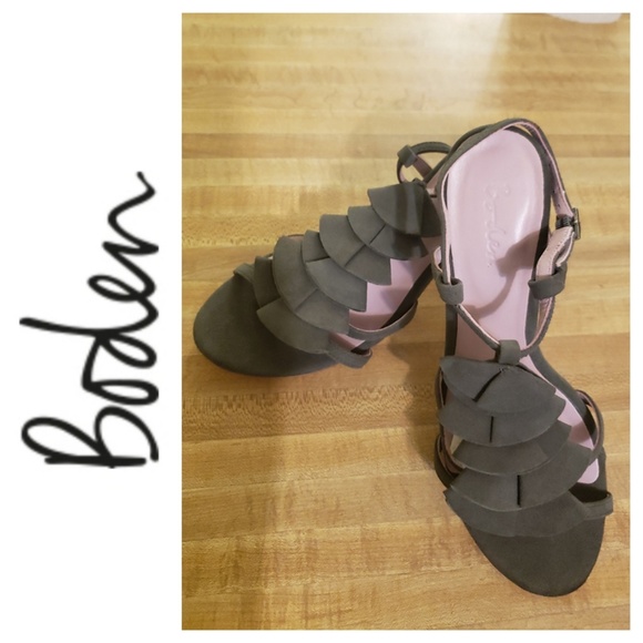 Boden Shoes - Boden, New, 9/39, Grey, Sandals w/ Heels, New